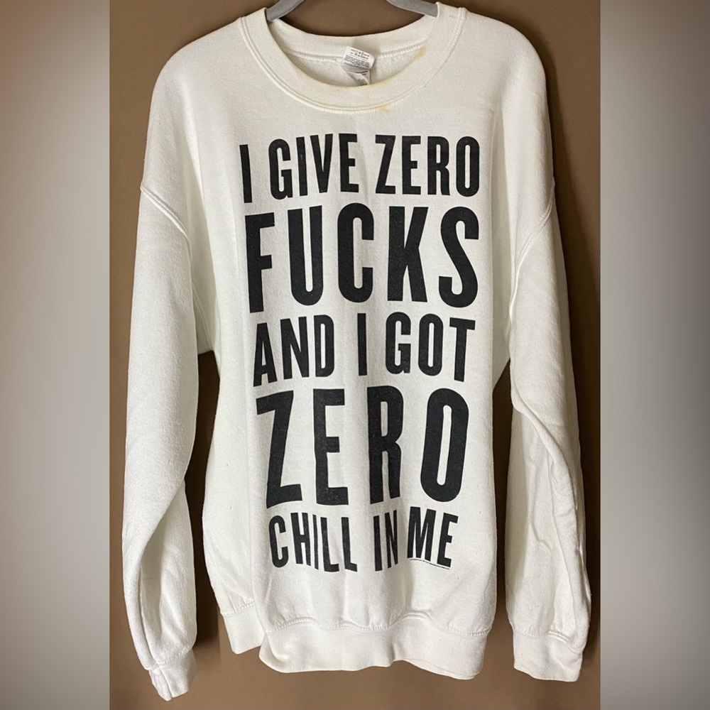 Ariana Grande ‘Zero Fcks’ sweatshirt large
